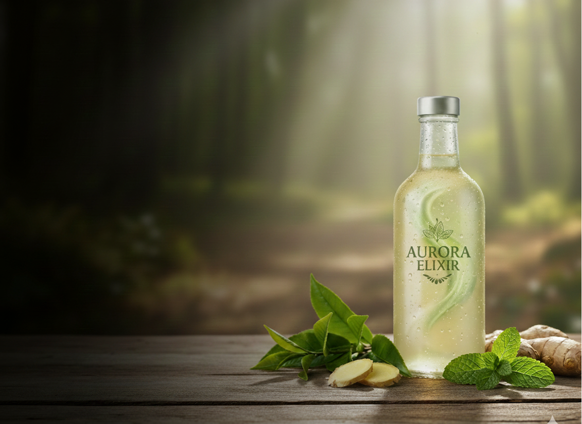 Imagem da Garrafa de vidro da Aurora Elixir